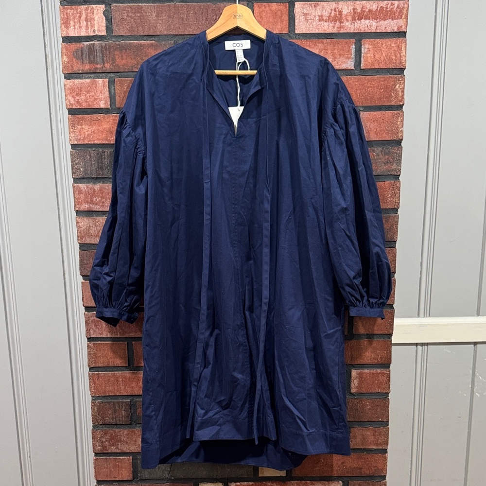 COS GATHERED TIE-DETAIL DRESS - Picture 5 of 14